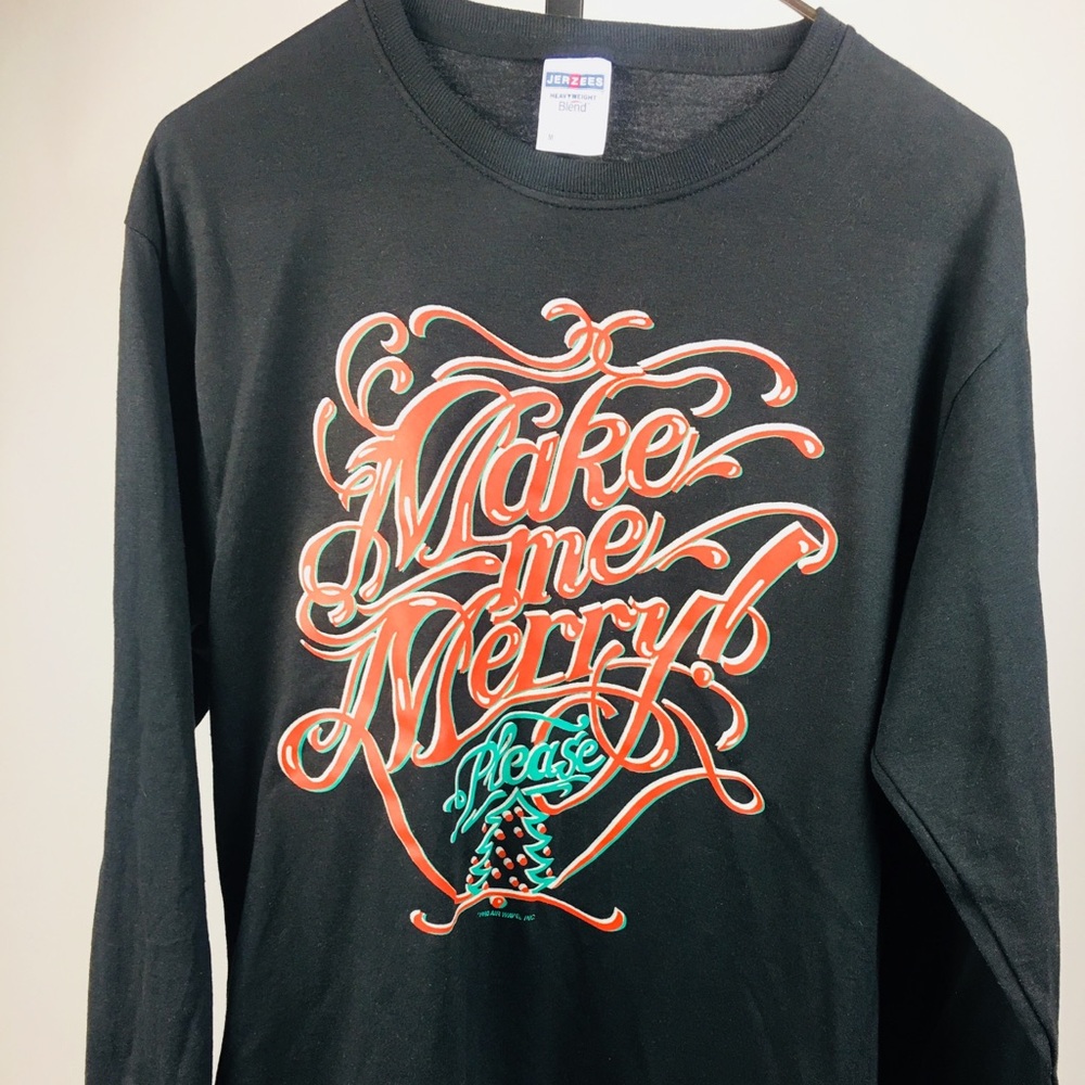 Vintage Christmas “make me merry please” t Shirt